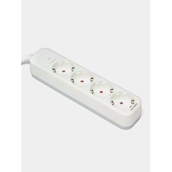  Сетевой фильтр Deli ET434 1.8м (4 розетки) белый 