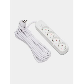 Сетевой фильтр Deli ET436 5м (4 розетки) белый 