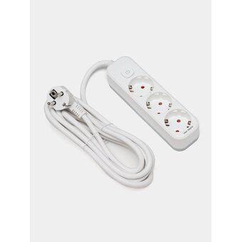  Сетевой фильтр Deli ET432 3м (3 розетки) белый 