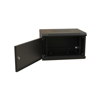  Шкаф коммутационный WRline WR-TW-0666-SR-RAL9004 настенный 6U 600x600мм черный 