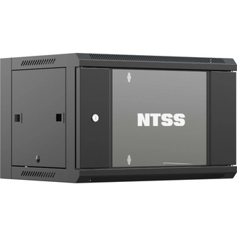 Шкаф коммутационный NTSS NTSS-W12U6045GS (NTSS-W12U6045GS-BL) настенный 12U 570x450мм черный   Шкаф коммутационный NTSS NTSS-W12U6045GS (NTSS-W12U6045GS-BL) настенный 12U 570x450мм черный