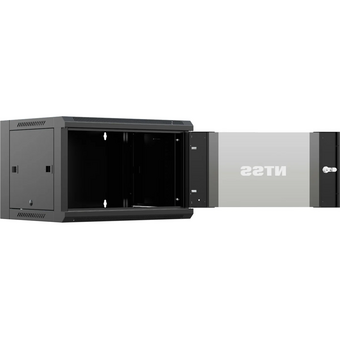 Шкаф коммутационный NTSS NTSS-W12U6045GS (NTSS-W12U6045GS-BL) настенный 12U 570x450мм черный   Шкаф коммутационный NTSS NTSS-W12U6045GS (NTSS-W12U6045GS-BL) настенный 12U 570x450мм черный