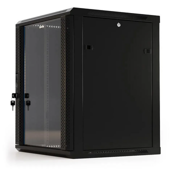  Шкаф коммутационный Hyperline (TWB-2766-GP-RAL9004) настенный 27U 600x600мм черный 