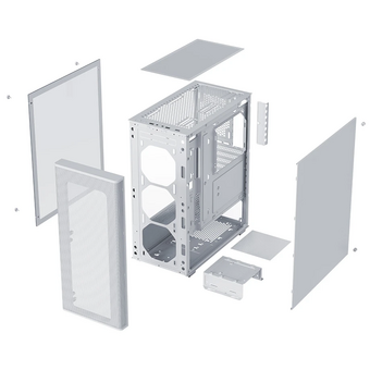  Корпус XASTRA A300 0F-WH White ATX/Mesh/ full-size TG / no fans 