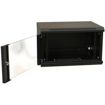  Шкаф коммутационный WRline WR-TW-0966-GP-RAL9004 настенный 9U 600x600мм черный 