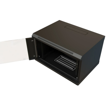  Шкаф коммутационный WRline WR-TW-0966-GP-RAL9004 настенный 9U 600x600мм черный 