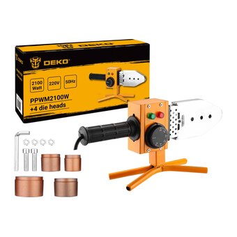  Сварочный аппарат для полипропиленовых труб DEKO PPWM 2100 W 063-4247 4 насадки 
