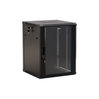  Шкаф коммутационный Hyperline (TWB-2266-GP-RAL9004) настенный 22U 600x600мм черный 
