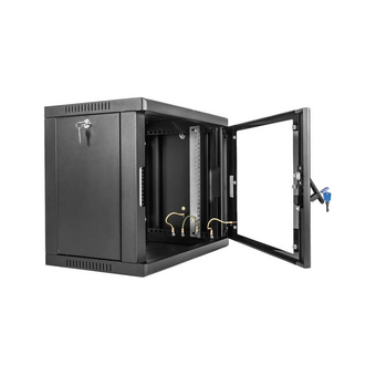  Шкаф коммутационный ЦМО ШРН-9.350-9005 настенный 9U 600x350мм черный 