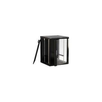  Шкаф коммутационный Hyperline (TWB-FC-1266-GP-RAL9004) настенный 12U 600x600мм черный 