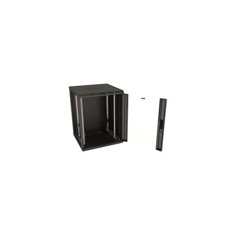  Шкаф коммутационный Hyperline (TWB-FC-1266-GP-RAL9004) настенный 12U 600x600мм черный 