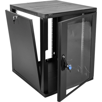  Шкаф коммутационный ЦМО ШРН-12.350-9005 настенный 12U 600x359мм черный 
