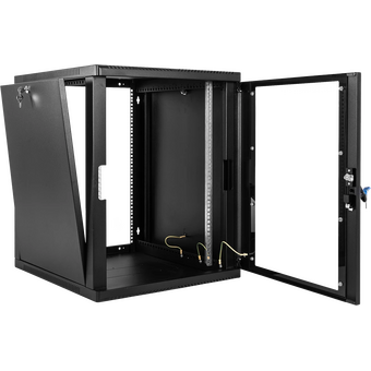  Шкаф коммутационный ЦМО ШРН-12.350-9005 настенный 12U 600x359мм черный 
