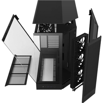  Корпус NZXT H9 Flow (CM-H92FB-01) без БП (2025), Midi-Tower, TG, 3x140mm + 1x120mm, 2xUSB-A 3.2 1xUSB-C E-ATX, ATX, mITX Black 