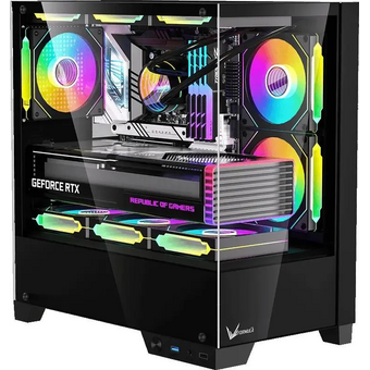  Корпус Formula Crystal Z1M Plus FR (Crystal Z1M + FR), mATX, Mini-Tower, без БП, черный 
