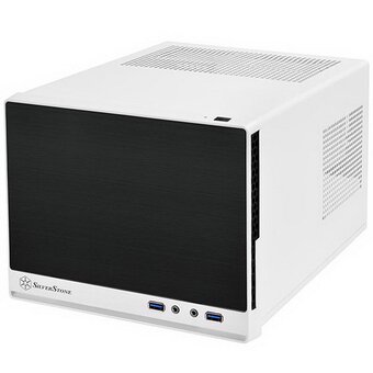  Корпус Silverstone Sugo SST-SG13WB-Q (G410SG13WBQ0020) (USB 3.0) Mini-ITX, Plastic Front Panel with Faux Aluminum Finish, black white, RTL 