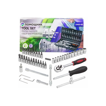 Набор инструментов Помощник 2462-46(60437) 46 предметов   Набор инструментов Помощник 2462-46(60437) 46 предметов