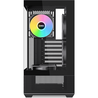  Корпус SAMA V40 Black (V40-BKADA6X1-GL) без БП, Midi-Tower, TG, 6x120mm ARGB, 2xUSB 3.0 + 1xUSB 3.1 Type-C, ATX, mITX 