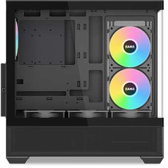  Корпус SAMA V40 Black (V40-BKADA6X1-GL) без БП, Midi-Tower, TG, 6x120mm ARGB, 2xUSB 3.0 + 1xUSB 3.1 Type-C, ATX, mITX 