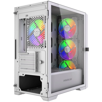 Корпус Powercase Alisio Micro X4W V2 LE (CAMCXW-A4-LE), Tempered Glass, 4х 120mm ARGB PWM fans, белый, mATX 