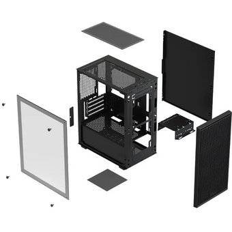  Корпус XASTRA A307M 3BK Black (A307M-3FC12BK) mATX/Mesh/ tempered glass / 3x120mm PWM FC black fans 