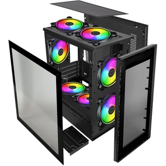  Корпус Ginzzu CL406 mATX Fan 3*12 FRGB (12RR4) 