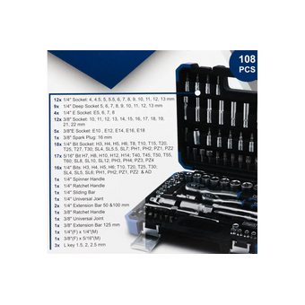 Набор инструментов Scheppach Sch-41082-5DS(60771) 108 предметов   Набор инструментов Scheppach Sch-41082-5DS(60771) 108 предметов