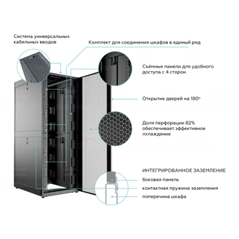 Шкаф коммутационный C3 Solutions (C3.RM4802M) напольный 48U 600x1200мм черный   Шкаф коммутационный C3 Solutions (C3.RM4802M) напольный 48U 600x1200мм черный