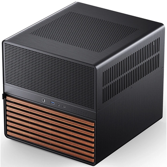  Корпус JONSBO N5 Black Mini-Tower, 3x120mm, ATX, E-ATX, mITX, XL-ATX, 1xUSB3.2 Gen2 Type-C, 1xUSB3.0, 1xAudio, Wood panel 