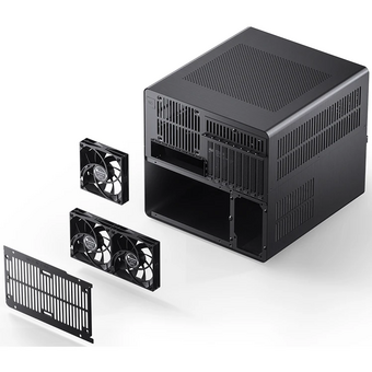  Корпус JONSBO N5 Black Mini-Tower, 3x120mm, ATX, E-ATX, mITX, XL-ATX, 1xUSB3.2 Gen2 Type-C, 1xUSB3.0, 1xAudio, Wood panel 