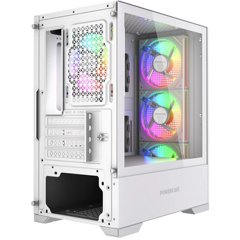  Корпус Powercase Mistral Micro B315W (CMMB315W-A4), Tempered Glass, 4x 120mm ARGB PWM Fan, белый, mATX 