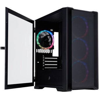  Корпус 1STPLAYER Trilobite T4-G Glass ARGB Black (T4-G-BK-4FS7) / mATX / 4x120mm ARGB fans 