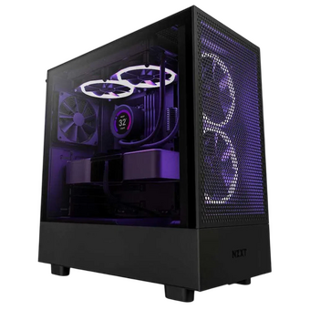  Корпус NZXT H5 Flow RGB (CC-H52FB-R1) без БП Midi-Tower, TG, 3x120mm + 1x120mm, 1xUSB-A 3.2 E-ATX, ATX, mITX Black 