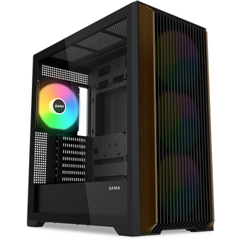  Корпус SAMA Z60 Black (Z60-BKAWA4X1-GL) без БП, Midi-Tower, TG, 4x140mm ARGB, 2xUSB 3.0 + 1xUSB 3.1 Type-C, E-ATX, ATX, mITX 