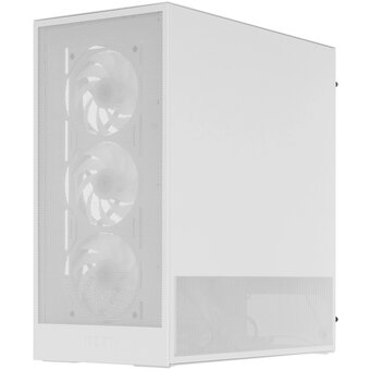  Корпус NZXT H5 Flow RGB (CC-H52FW-R1), без БП Midi-Tower, TG, 4x120mm 1xUSB-A 3.2 + E-ATX, ATX, mITX White 