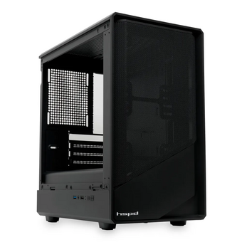  Корпус HSPD M331 (M331-TGBK), без БП Mesh Mini-tower, Black, TG, 0.4 SPCC, no fans mATX, mITX 175/329/170mm 1x2.5", 2x3.5", 