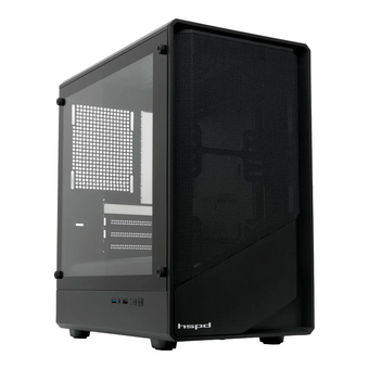  Корпус HSPD M331 (M331-TGBK), без БП Mesh Mini-tower, Black, TG, 0.4 SPCC, no fans mATX, mITX 175/329/170mm 1x2.5", 2x3.5", 