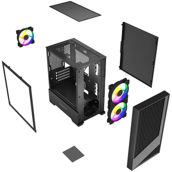  Корпус Powercase Mistral Micro A12B (CMMA12B-L3), Tempered Glass, 3x120mm FRGB fan, чёрный, mATX 