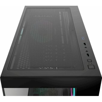 Корпус Ocypus Gamma C52 BK ARGB (Gamma-C52-B-KD300XX-GL) mATX / win / black / 3 ARGB fans / no PSU / Tempered Glass 