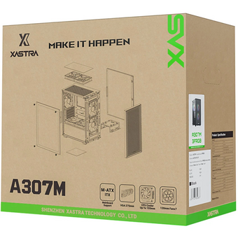  Корпус XASTRA A307M 3FRGB Black (A307M-3FC12F) mATX/Mesh/ tempered glass / 3x 120mm FC120 FRGB fans 