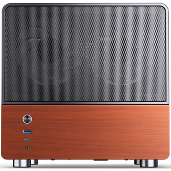  Корпус JONSBO V12 Black без БП, боковая панель из закаленного стекла (панорама), mini-ITX, micro-ATX, черный 