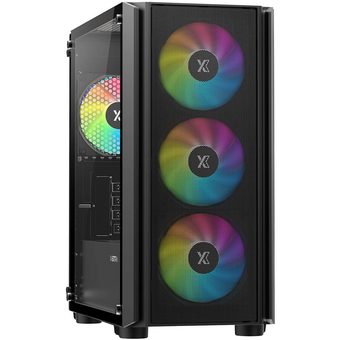  Корпус XASTRA A402M 4FRGB Black (A402M-4FC12F-BK) mATX/Mesh/full-size TG/4x120mm FRGB fans 