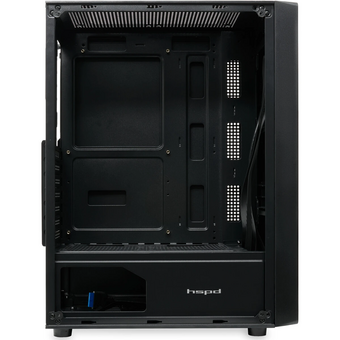  Корпус HSPD M530 (M530-TGBK), без БП Mesh Mid Tower, Black, TG, 0.4 SPCC, no fans ATX, mITX 155/290/200mm 2x2.5", 7xPCI 1xU 