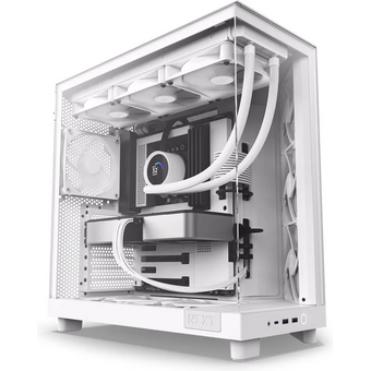  Корпус NZXT H6 Flow (CC-H61FW-01) без БП Midi-Tower, TG, 3x120mm, 2xUSB-A 3.2 + 1xUSB-C ATX, mITX White 