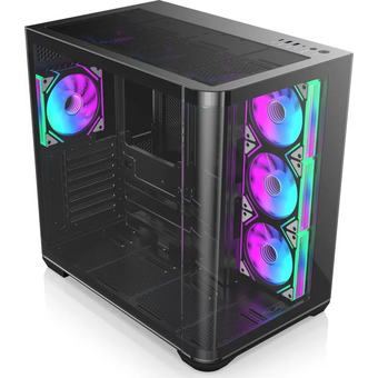  Корпус RAIJINTEK Atreus BT7 (0R20B00258), без БП Midi-Tower, TG, 7x120mm ARGB, 2xUSB-A 3.0 + 1xUSB Type-C , E-ATX, ATX, mITX Black 