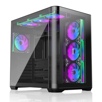 Корпус RAIJINTEK Atreus BT7 (0R20B00258), без БП Midi-Tower, TG, 7x120mm ARGB, 2xUSB-A 3.0 + 1xUSB Type-C , E-ATX, ATX, mITX Black 