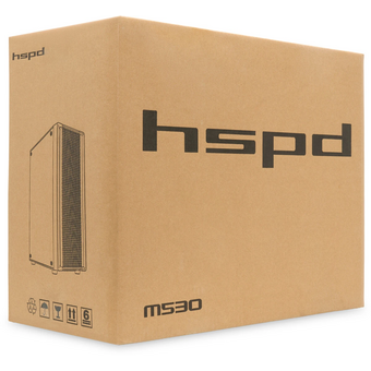  Корпус HSPD M530 (M530-TGBK), без БП Mesh Mid Tower, Black, TG, 0.4 SPCC, no fans ATX, mITX 155/290/200mm 2x2.5", 7xPCI 1xU 
