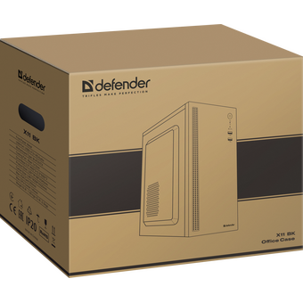  Корпус DEFENDER X11 (25011) черный, mATX,USB1.1x2,HD Audio 