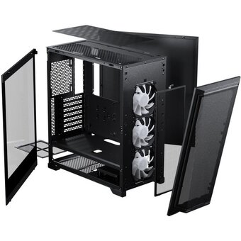  Корпус PHANTEKS Eclipse G370A (PH-EC370GA_DBK01), Black, 3x120mm ARGB Fan, боковая панель Tempered Glass, Mid-Tower 
