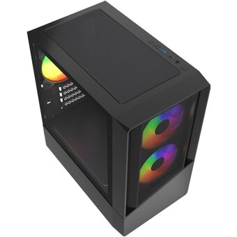  Корпус Powercase Mistral Micro A15B (CMMA15B-L3), Tempered Glass, 3x120mm FRGB fan, чёрный, mATX 